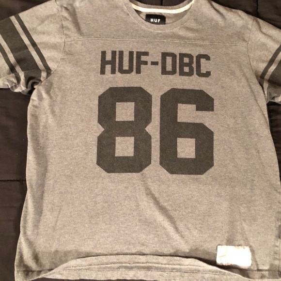 HUF Other - HUF Football Jersey Grey & Black Color Ringed Sleeves Mens